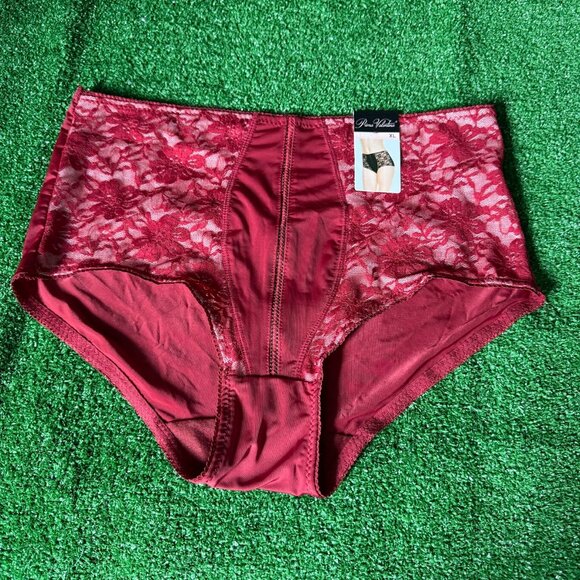 Prima Valentina Micro Lace Burgundy Hicut Style Underwear Panties Size XL NEW - Picture 1 of 11